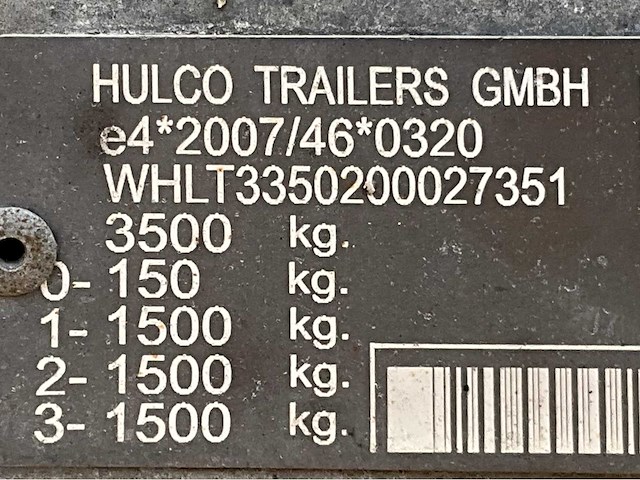 2020 hulco terrax-3 3502-lk multi transporter aanhangwagen - afbeelding 13 van  20