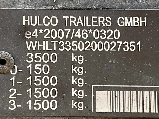 2020 hulco terrax-3 3502-lk multi transporter aanhangwagen - afbeelding 20 van  20