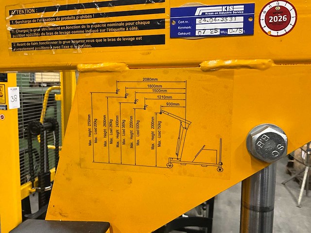 2020 i-lift lh075j werkplaatskraan met contragewicht - afbeelding 8 van  10