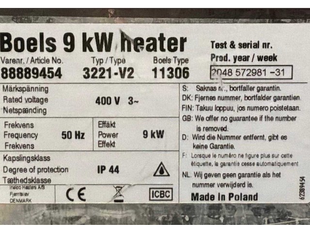 2020 inelco 3221-v2 industriële heater - afbeelding 3 van  5