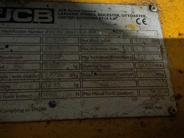 2020 jcb s1930e hoogwerker - afbeelding 5 van  13