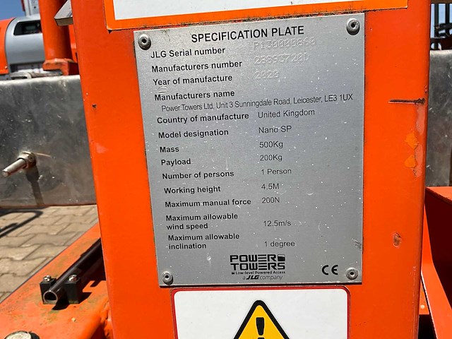 2020 jlg power towers nano sp personenlift - afbeelding 7 van  15