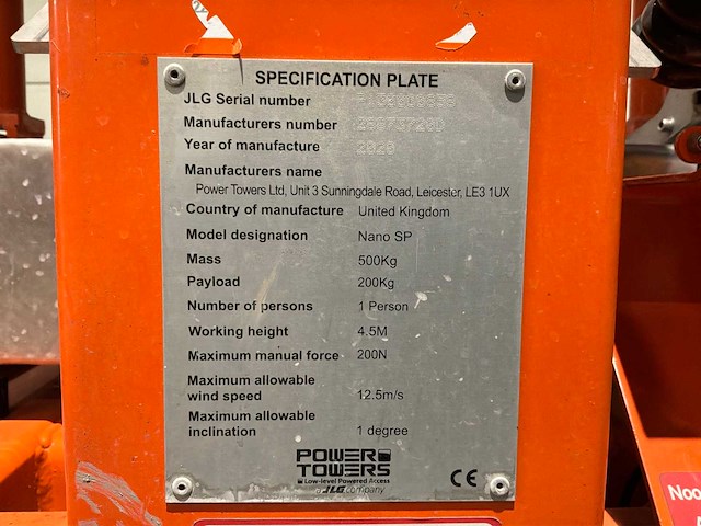 2020 jlg power towers nano sp personenlift - afbeelding 7 van  7