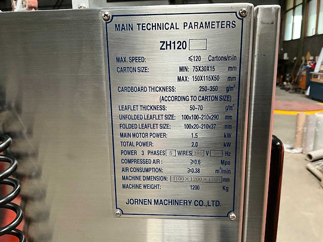 2020 jornen zh120 volautomatische kartonneermachine / verpakkingsmachines - afbeelding 8 van  16