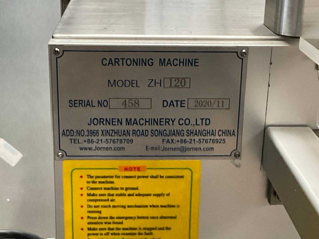 2020 jornen zh120 volautomatische kartonneermachine / verpakkingsmachines - afbeelding 18 van  18