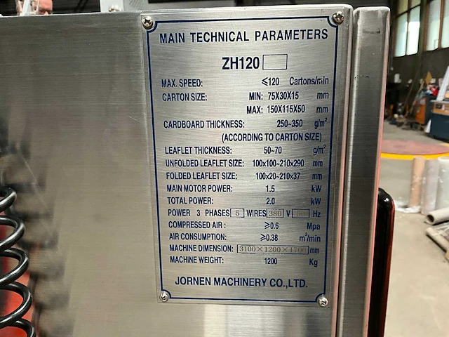 2020 jornen zh120 volautomatische kartonneermachine / verpakkingsmachines - afbeelding 9 van  18