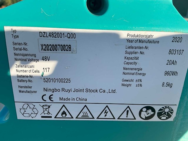 2020 jungheinrich pte1.3 li-ion elektrische palletwagen - afbeelding 7 van  25