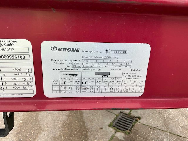 2020 krone sd oplegger - afbeelding 16 van  32