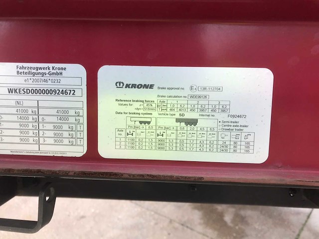 2020 krone sd oplegger - afbeelding 17 van  35