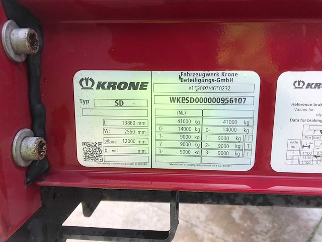 2020 krone sd oplegger - afbeelding 14 van  31