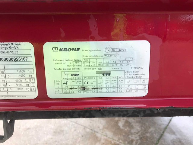 2020 krone sd oplegger - afbeelding 15 van  31
