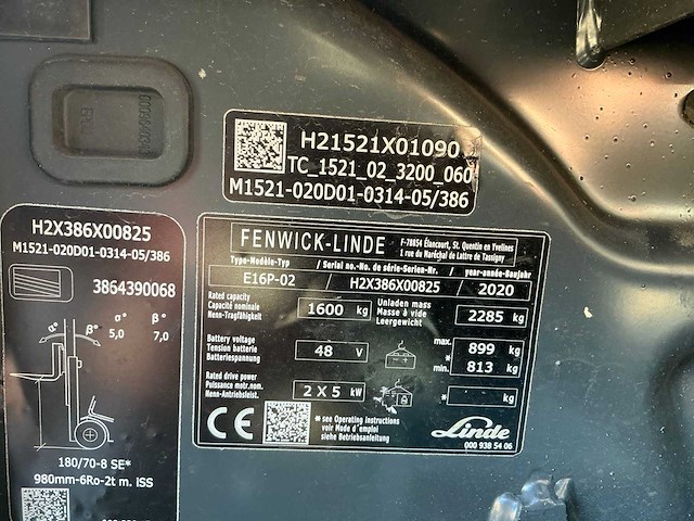 2020 linde e16p-02 vorkheftruck - afbeelding 26 van  32