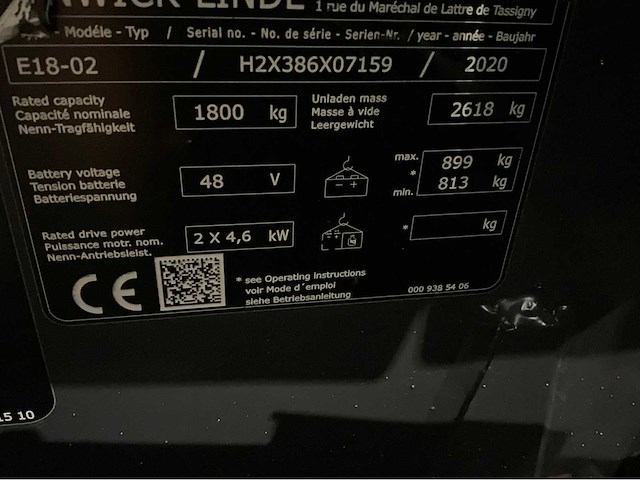 2020 linde e18-02 1800kg vorkheftruck - afbeelding 10 van  18