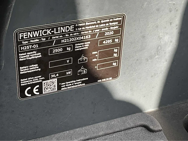 2020 linde h25t-01 2500kg lepelversteller vorkheftruck - afbeelding 7 van  15