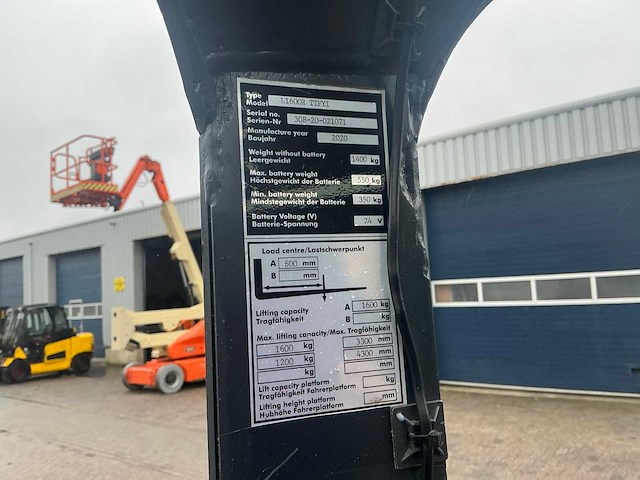 2020 linde l1600r reach truck - afbeelding 7 van  15