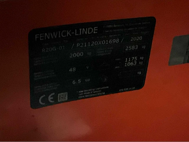 2020 linde r20g- 01 2000kg lepelversteller reach truck - afbeelding 10 van  18