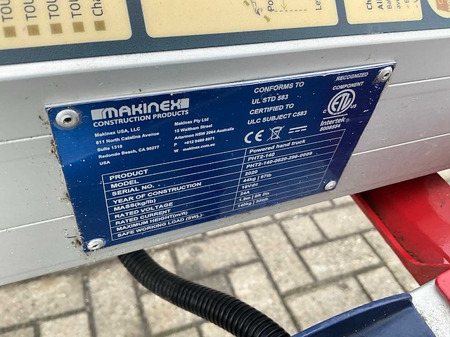 2020 makinex pht2-140 electrische materiaallift - afbeelding 4 van  12