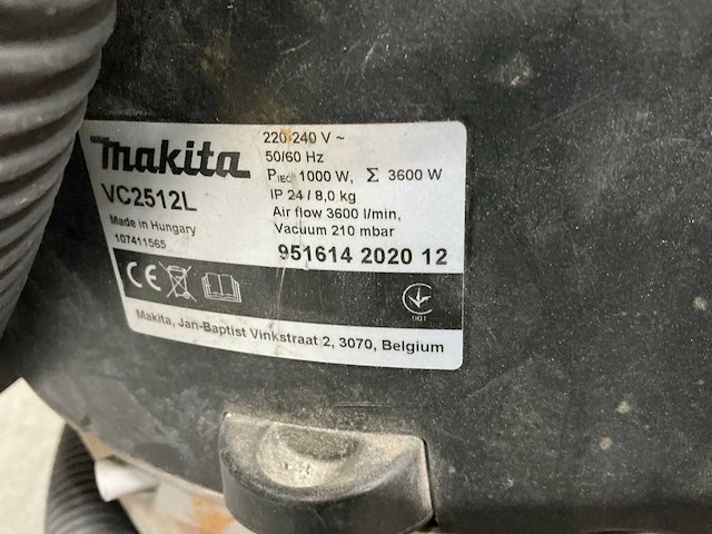 2020 makita vc2512l stofzuiger - afbeelding 3 van  3