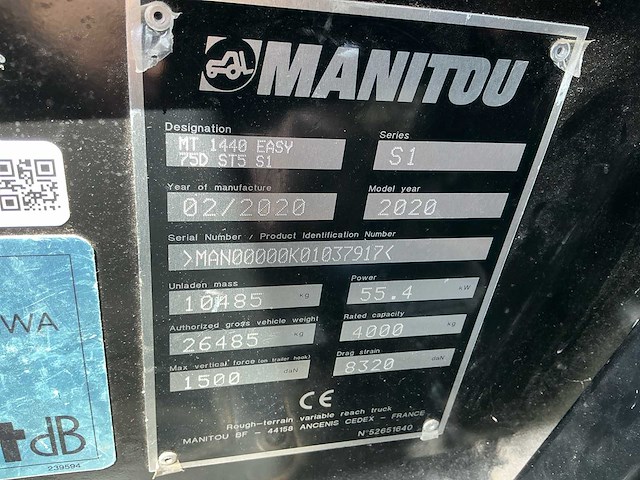 2020 manitou mt 1440 easy verreiker - afbeelding 28 van  55