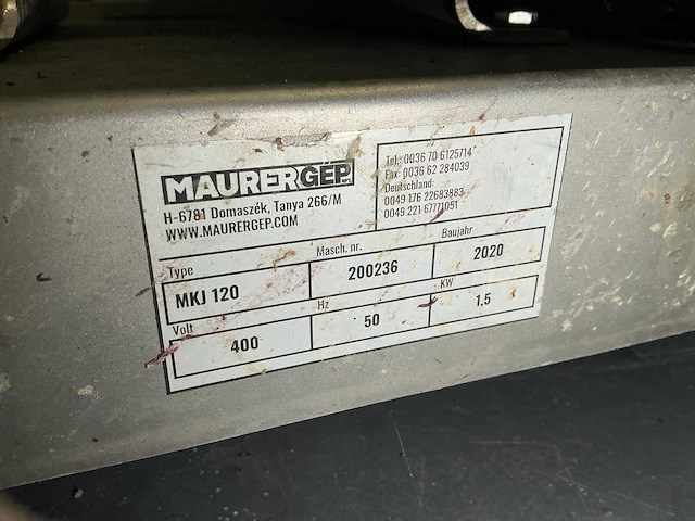 2020 maurer mkj120 pompunit - afbeelding 4 van  6