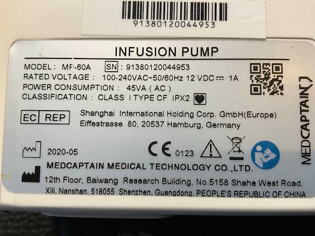 2020 medcaptian mp-60 syringe pump (4x) - afbeelding 9 van  18