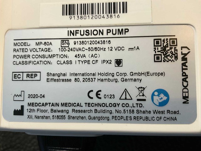 2020 medcaptian mp-60 syringe pump (4x) - afbeelding 10 van  18