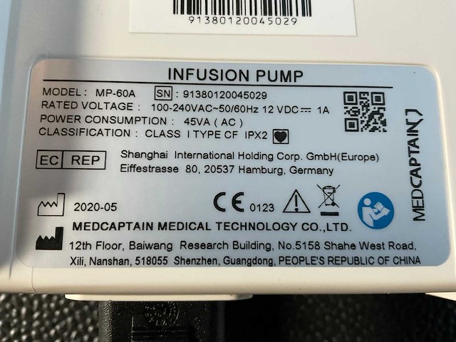 2020 medcaptian mp-60 syringe pump - afbeelding 12 van  15