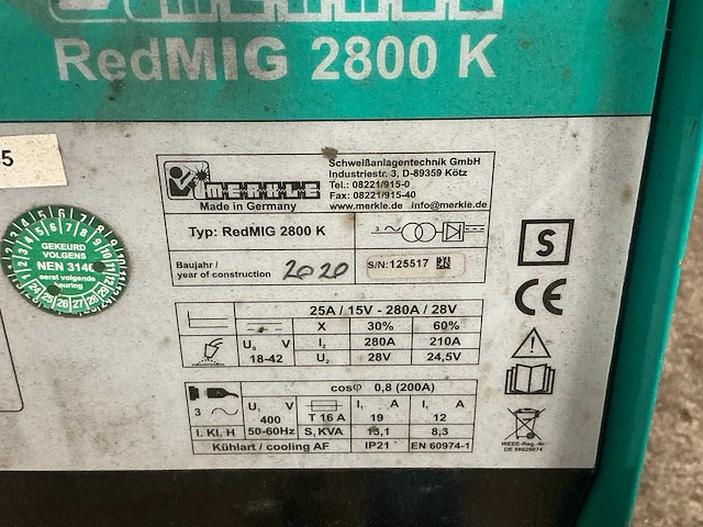 2020 merkle redmig 2800k mig lasapparaat - afbeelding 7 van  8