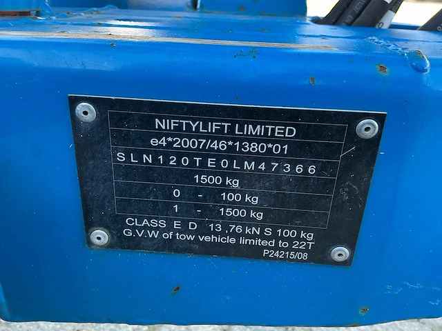 2020 nifty 120te aanhangerhoogwerker - afbeelding 17 van  21