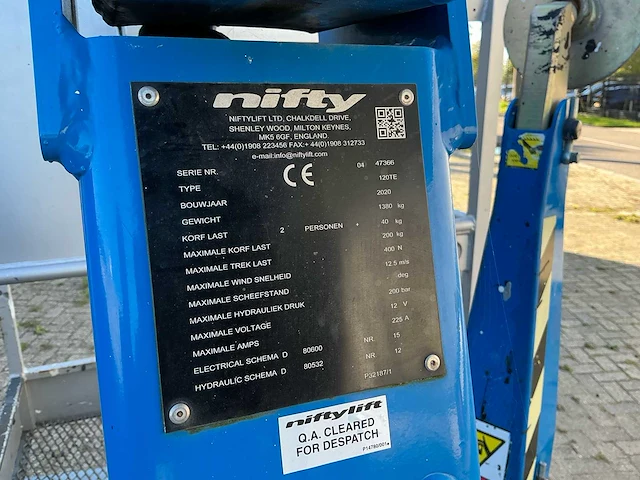 2020 nifty 120te aanhangerhoogwerker - afbeelding 18 van  21