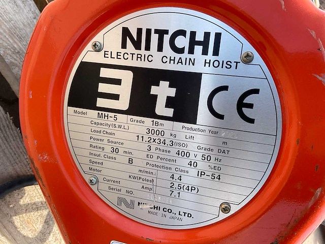2020 nitchi mh5 kettingtakel - afbeelding 8 van  9