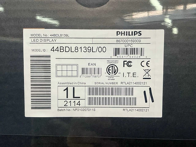 2020 philips 44bdl8139l/00 led display (32x) - afbeelding 7 van  15