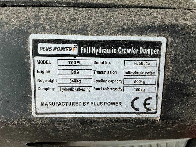2020 plus power t50fl dumper - afbeelding 8 van  16
