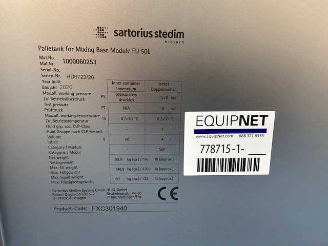2020 sartorius palletank mobiel mengsysteem - afbeelding 6 van  7