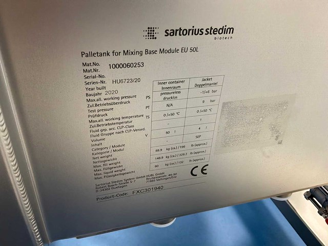 2020 sartorius palletank mobiel mengsysteem - afbeelding 7 van  7