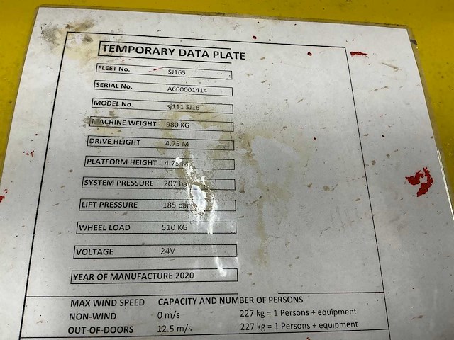 2020 skyjack sj16 hoogwerker - afbeelding 8 van  8