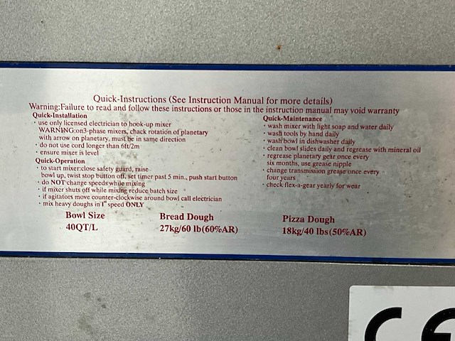 2020 spar mixer sp-40ha-e spiraalkneder - afbeelding 8 van  9