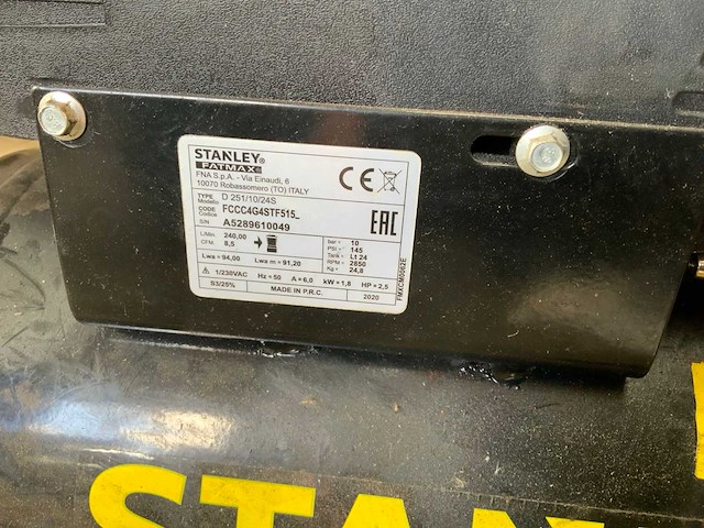 2020 stanley d251/10/245 luchtcompressor - afbeelding 3 van  3