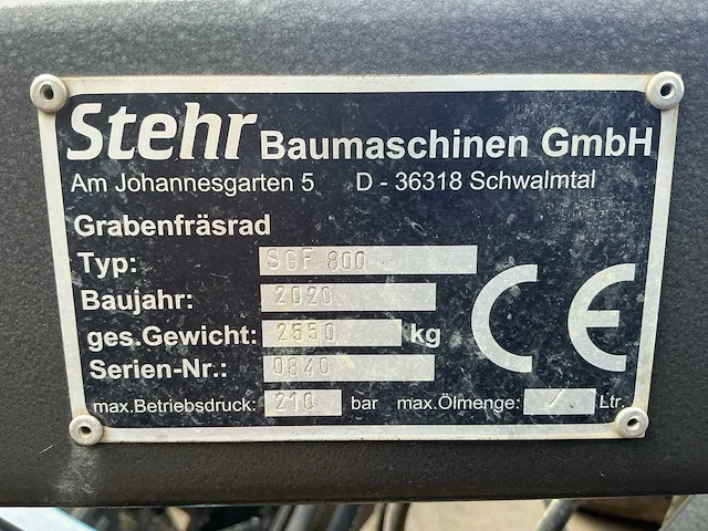2020 stehr sgf 800 aanbouw sleuvenfrees - afbeelding 14 van  27