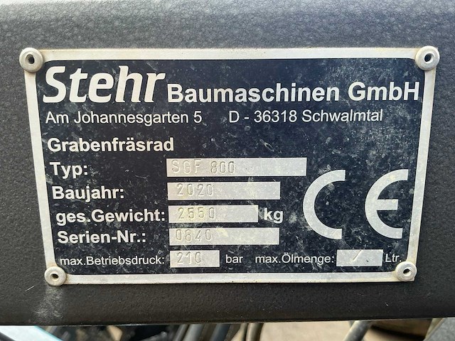 2020 stehr sgf 800 sleuven graver - afbeelding 14 van  27