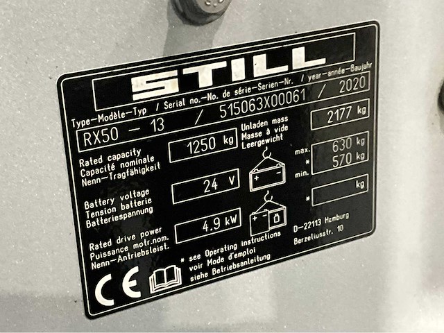 2020 still rx 50-13 3730uur vorkheftruck - afbeelding 20 van  20