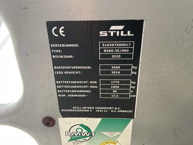 2020 still rx 60-35/600 vorkheftruck - afbeelding 3 van  15