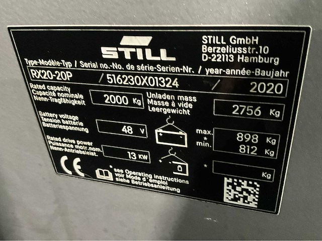 2020 still rx20-20p 2000kg vorkheftruck - afbeelding 9 van  14
