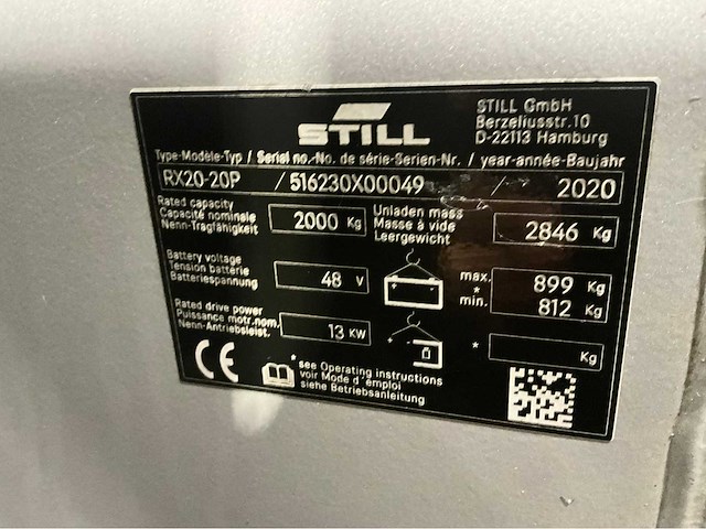 2020 still rx20-20p 2000kg vorkheftruck - afbeelding 14 van  21