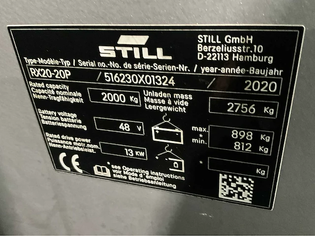 2020 still rx20-20p 2000kg vorkheftruck - afbeelding 10 van  18