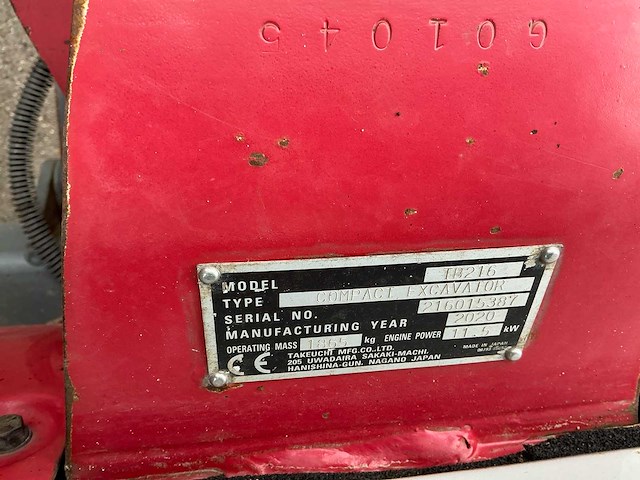 2020 takeuchi tb126 minigraafmachine - afbeelding 29 van  29