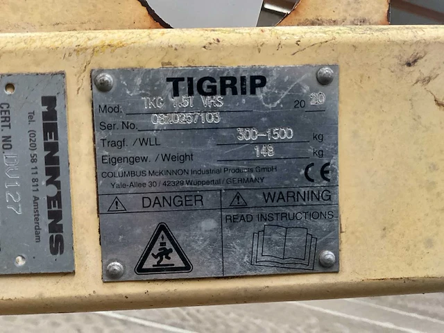 2020 tigrip tkg 1.5 ton pallethaak - afbeelding 7 van  7