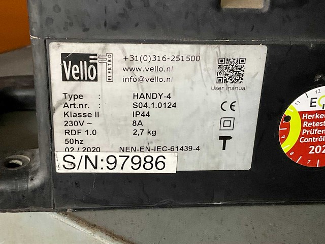 2020 vello handy-4 verdeelunit - afbeelding 3 van  3