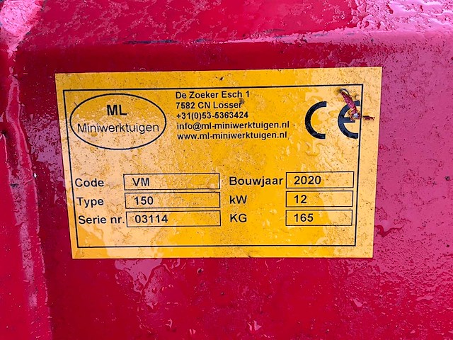 2020 vm-150 veegmachine - afbeelding 7 van  7