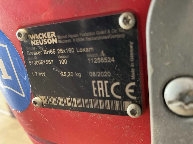 2020 wacker neuson bh65 benzine breekhamer - afbeelding 5 van  6